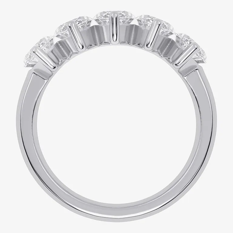 (G / Vs2-Si2) Womens 2 1/2 CT. T.W. Lab Grown White Diamond 14K Gold 5-Stone Anniversary Band