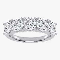 (G / Vs2-Si2) Womens 2 1/2 CT. T.W. Lab Grown White Diamond 14K Gold 5-Stone Anniversary Band