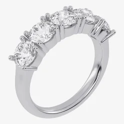(G / Vs2-Si2) Womens 2 1/2 CT. T.W. Lab Grown White Diamond 14K Gold 5-Stone Anniversary Band