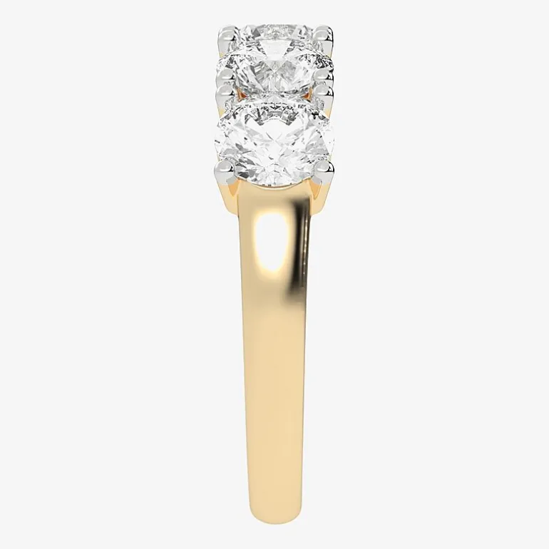 (G / Vs2-Si2) Womens 2 1/2 CT. T.W. Lab Grown White Diamond 14K Gold 5-Stone Anniversary Band