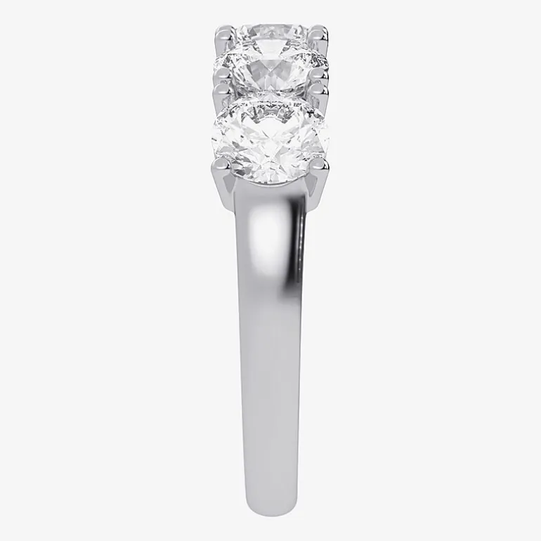 (G / Vs2-Si2) Womens 2 1/2 CT. T.W. Lab Grown White Diamond 14K Gold 5-Stone Anniversary Band