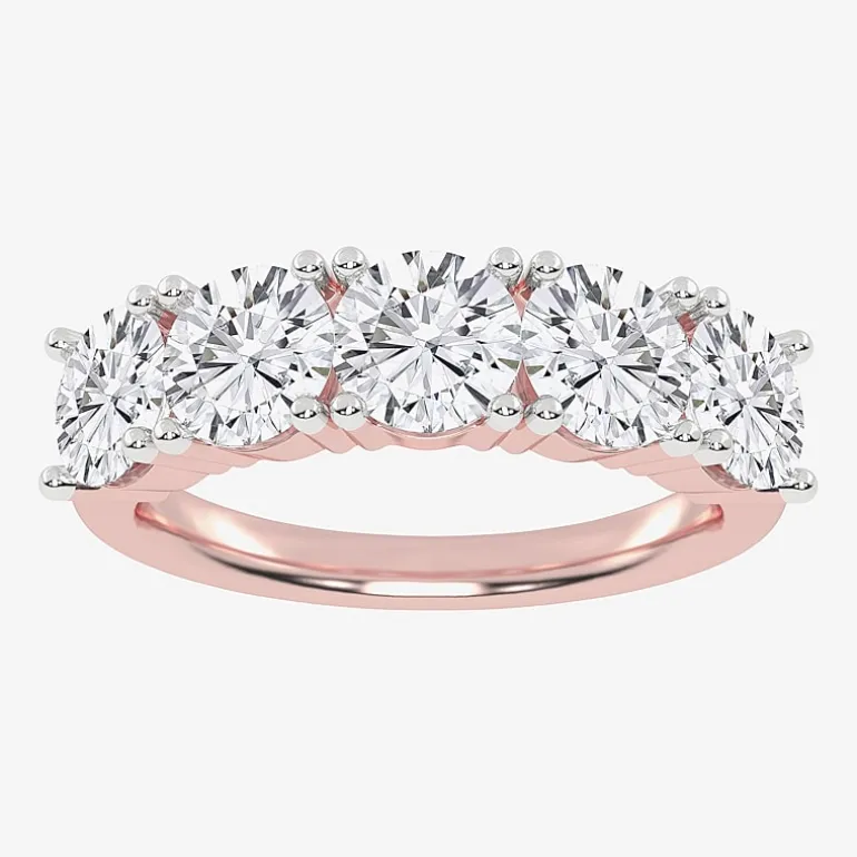 (G / Vs2-Si2) Womens 2 1/2 CT. T.W. Lab Grown White Diamond 14K Gold 5-Stone Anniversary Band