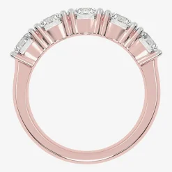(G / Vs2-Si2) Womens 2 1/2 CT. T.W. Lab Grown White Diamond 14K Gold 5-Stone Anniversary Band