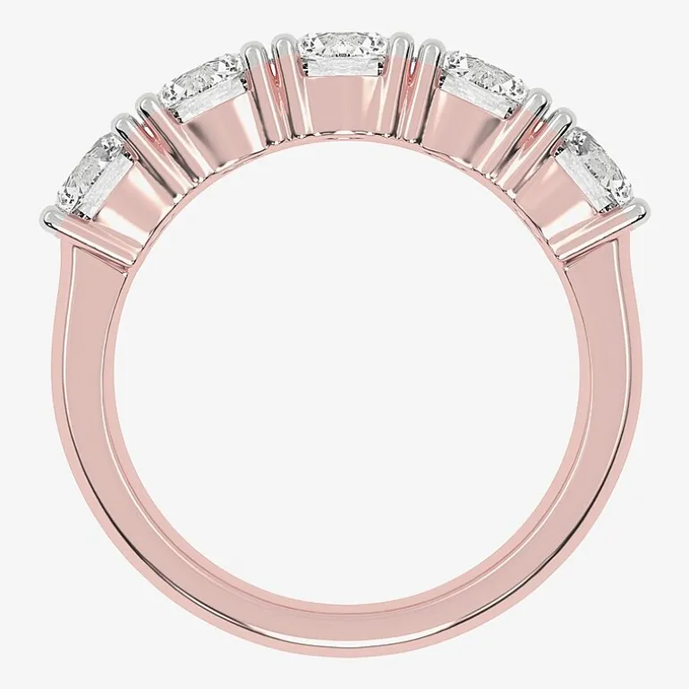 (G / Vs2-Si2) Womens 2 1/2 CT. T.W. Lab Grown White Diamond 14K Gold 5-Stone Anniversary Band