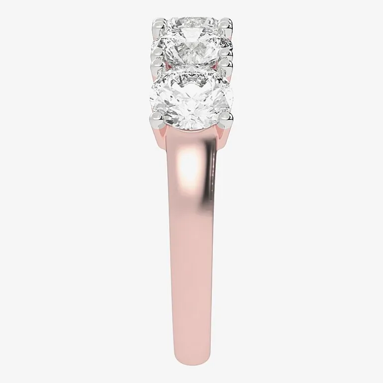 (G / Vs2-Si2) Womens 2 1/2 CT. T.W. Lab Grown White Diamond 14K Gold 5-Stone Anniversary Band