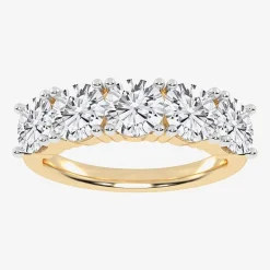 (G / Vs2-Si2) Womens 2 1/2 CT. T.W. Lab Grown White Diamond 14K Gold 5-Stone Anniversary Band