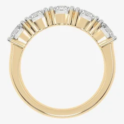 (G / Vs2-Si2) Womens 2 1/2 CT. T.W. Lab Grown White Diamond 14K Gold 5-Stone Anniversary Band