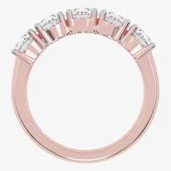 (G / Vs2-Si2) Womens 2 1/2 CT. T.W. Lab Grown White Diamond 14K Gold 5-Stone Anniversary Band