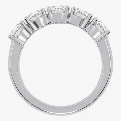 (G / Vs2-Si2) Womens 2 1/2 CT. T.W. Lab Grown White Diamond 14K Gold 5-Stone Anniversary Band