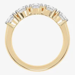 (G / Vs2-Si2) Womens 2 1/2 CT. T.W. Lab Grown White Diamond 14K Gold 5-Stone Anniversary Band