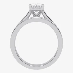 (G / Vs2-Si1) Womens 1 1/2 CT. T.W. Lab Grown White Diamond 10K Gold Oval Side Stone Bridal Set