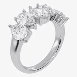 (G / Vs2-Si2) Womens 2 1/2 CT. T.W. Lab Grown White Diamond 14K Gold 5-Stone Anniversary Band