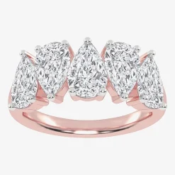 (G / Vs2-Si2) Womens 2 1/2 CT. T.W. Lab Grown White Diamond 14K Gold 5-Stone Anniversary Band
