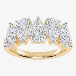 (G / Vs2-Si2) Womens 2 1/2 CT. T.W. Lab Grown White Diamond 14K Gold 5-Stone Anniversary Band