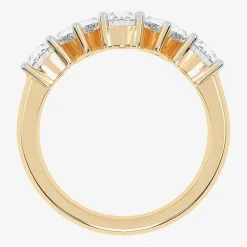 (G / Vs2-Si2) Womens 2 1/2 CT. T.W. Lab Grown White Diamond 14K Gold 5-Stone Anniversary Band