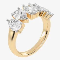 (G / Vs2-Si2) Womens 2 1/2 CT. T.W. Lab Grown White Diamond 14K Gold 5-Stone Anniversary Band