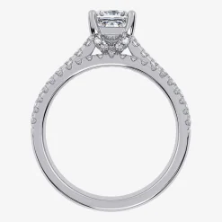 (G / Vs2-Si1) Womens 1 CT. T.W. Lab Grown White Diamond 10K Gold Rectangular Side Stone Halo Bridal Set