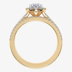 (G / Vs2-Si1) Womens 1 CT. T.W. Lab Grown White Diamond 10K Gold Pear Side Stone Halo Bridal Set