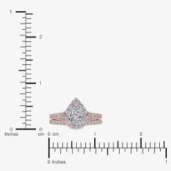(G / Vs2-Si1) Womens 1 CT. T.W. Lab Grown White Diamond 10K Gold Pear Side Stone Halo Bridal Set