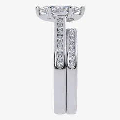 (G / Vs2-Si1) Womens 1 1/2 CT. T.W. Lab Grown White Diamond 10K Gold Marquise Side Stone Bridal Set