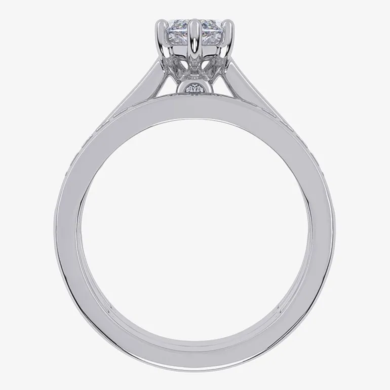 (G / Vs2-Si1) Womens 1 1/2 CT. T.W. Lab Grown White Diamond 10K Gold Marquise Side Stone Bridal Set