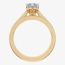 (G / Vs2-Si1) Womens 1 1/2 CT. T.W. Lab Grown White Diamond 10K Gold Marquise Side Stone Bridal Set
