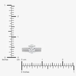(G / Vs2-Si1) Womens 2 1/2 CT. T.W. Lab Grown White Diamond 10K Gold Oval Side Stone Bridal Set