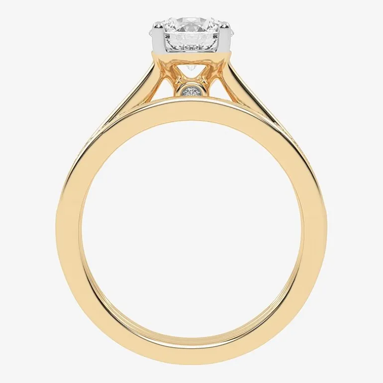 (G / Vs2-Si1) Womens 1 1/2 CT. T.W. Lab Grown White Diamond 10K Gold Round Side Stone Bridal Set