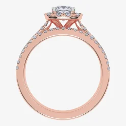 (G / Vs2-Si1) Womens 1 CT. T.W. Lab Grown White Diamond 10K Gold Side Stone Halo Bridal Set