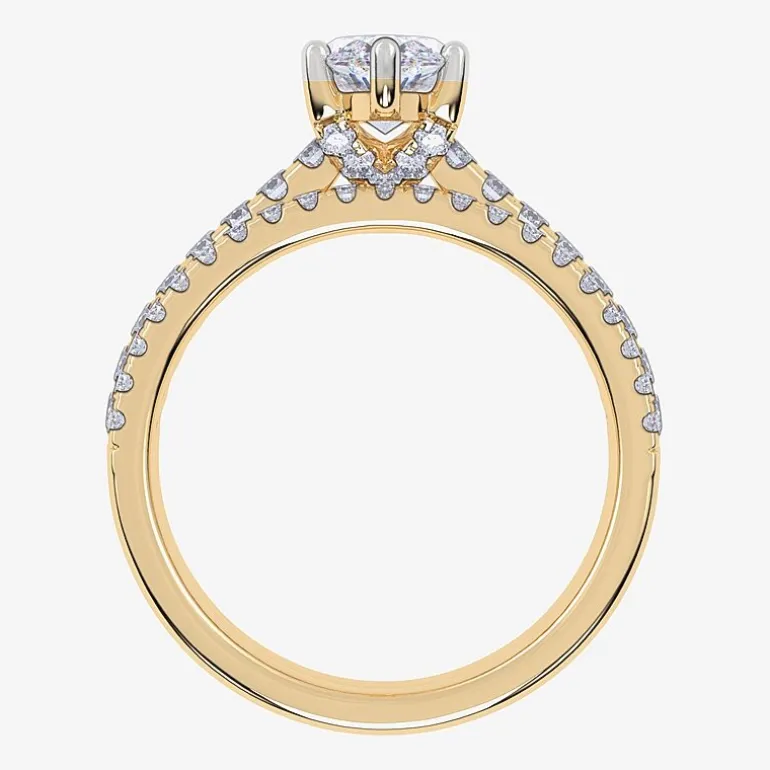 (G / Vs2-Si1) Womens 4 1/2 CT. T.W. Lab Grown White Diamond 10K Gold Marquise Side Stone Bridal Set
