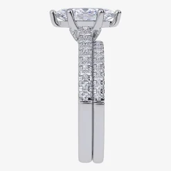 (G / Vs2-Si1) Womens 4 1/2 CT. T.W. Lab Grown White Diamond 10K Gold Marquise Side Stone Bridal Set