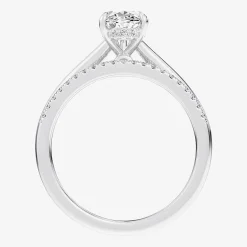 (G / Vs2-Si1) Womens 1 1/4 CT. T.W. Lab Grown White Diamond 14K Gold Pear Solitaire Bridal Set