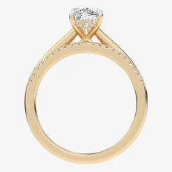(G / Vs2-Si1) Womens 1 1/4 CT. T.W. Lab Grown White Diamond 14K Gold Pear Solitaire Bridal Set