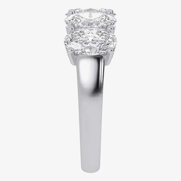 (G / Vs2-Si2) Womens 2 1/2 CT. T.W. Lab Grown White Diamond 14K Gold 5-Stone Anniversary Band