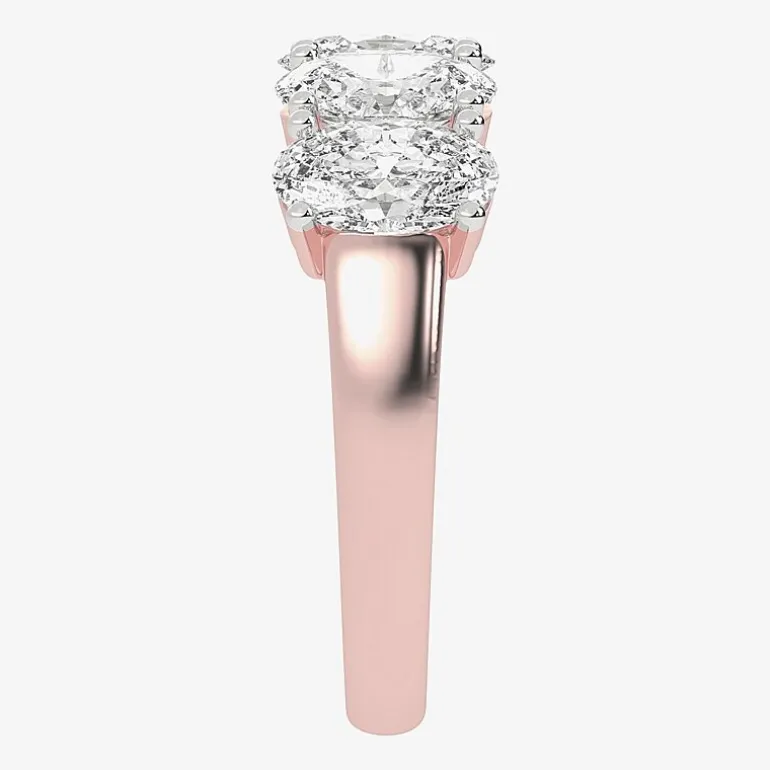 (G / Vs2-Si2) Womens 2 1/2 CT. T.W. Lab Grown White Diamond 14K Gold 5-Stone Anniversary Band