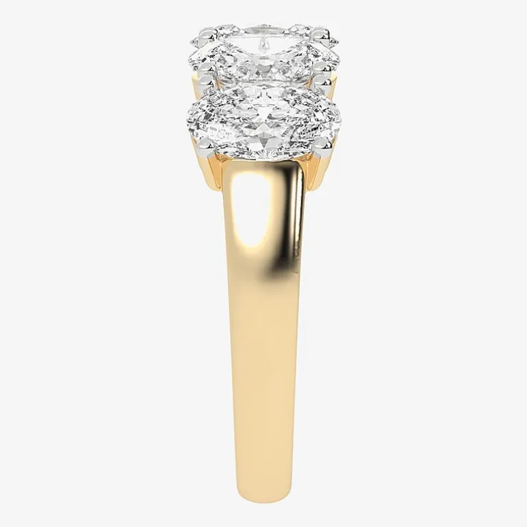 (G / Vs2-Si2) Womens 2 1/2 CT. T.W. Lab Grown White Diamond 14K Gold 5-Stone Anniversary Band