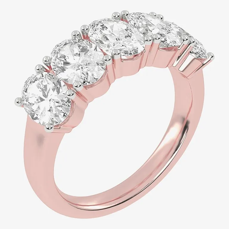 (G / Vs2-Si2) Womens 2 1/2 CT. T.W. Lab Grown White Diamond 14K Gold 5-Stone Anniversary Band