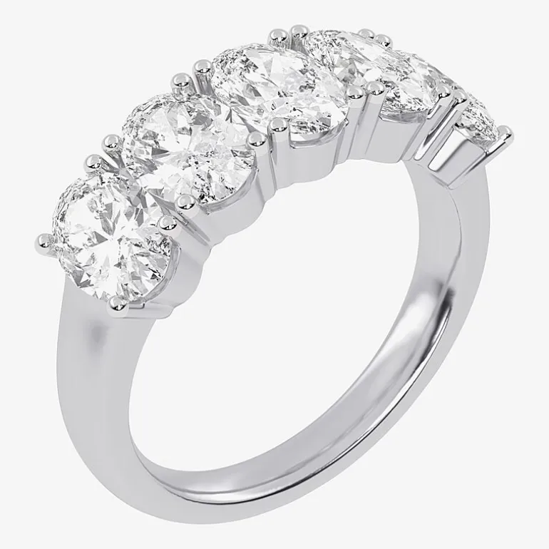 (G / Vs2-Si2) Womens 2 1/2 CT. T.W. Lab Grown White Diamond 14K Gold 5-Stone Anniversary Band