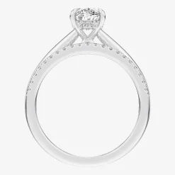 (G / Vs2-Si1) Womens 1 1/4 CT. T.W. Lab Grown White Diamond 14K Gold Oval Solitaire Bridal Set
