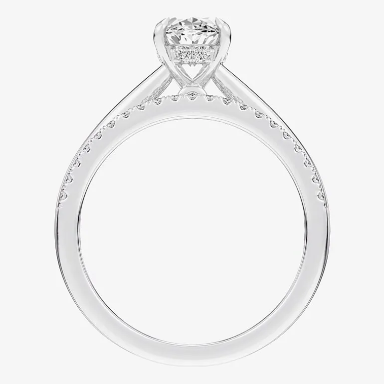 (G / Vs2-Si1) Womens 1 1/4 CT. T.W. Lab Grown White Diamond 14K Gold Oval Solitaire Bridal Set
