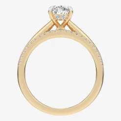 (G / Vs2-Si1) Womens 1 1/4 CT. T.W. Lab Grown White Diamond 14K Gold Oval Solitaire Bridal Set