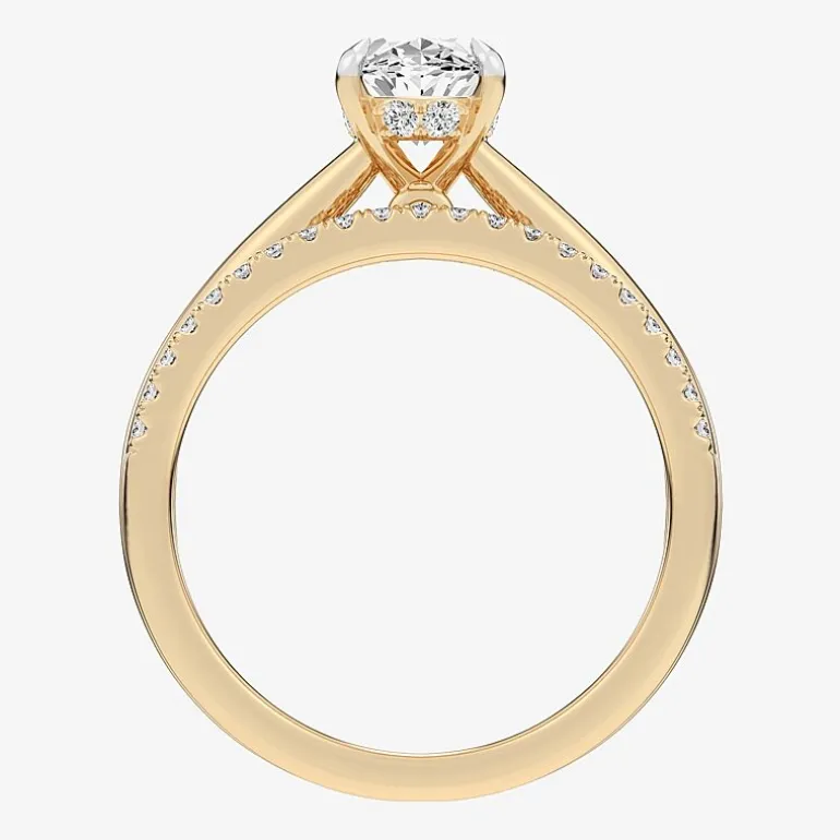 (G / Vs2-Si1) Womens 1 1/4 CT. T.W. Lab Grown White Diamond 14K Gold Oval Solitaire Bridal Set
