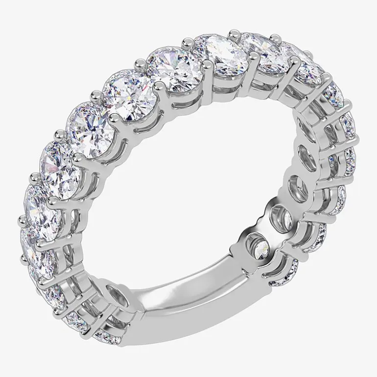 (G / Vs2-Si1) Womens 4MM 2 3/4 CT. T.W. Lab Grown White Diamond 14K Gold Wedding Band