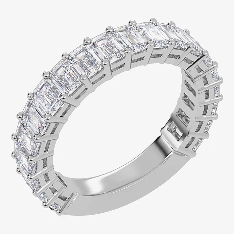 (G / Vs2-Si1) Womens 3.5MM 2 CT. T.W. Lab Grown White Diamond 14K Gold Wedding Band
