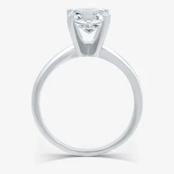 (G / VS2) Womens 3 CT. Lab-Grown White Diamond 14K Gold Emerald Solitaire Engaement Ring