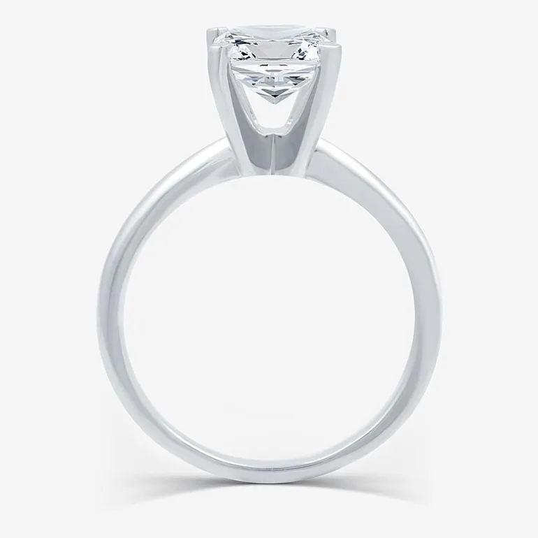 (G / VS2) Womens 3 CT. Lab-Grown White Diamond 14K Gold Emerald Solitaire Engaement Ring