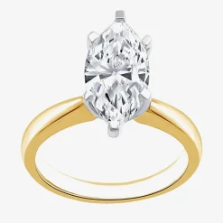(G / VS2) Womens 3 CT. Lab-Grown White Diamond 14K Gold Marquise Solitaire Engagement Ring