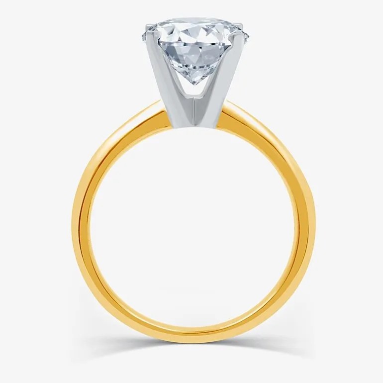 (G / VS2) Womens 3 CT. Lab-Grown White Diamond 14K Gold Oval Solitaire Engaement Ring