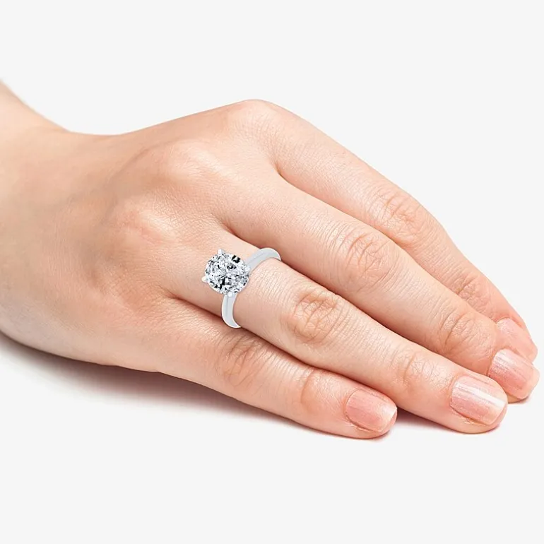 (G / VS2) Womens 3 CT. Lab-Grown White Diamond 14K Gold Oval Solitaire Engaement Ring