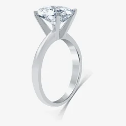 (G / VS2) Womens 3 CT. Lab-Grown White Diamond 14K Gold Oval Solitaire Engaement Ring